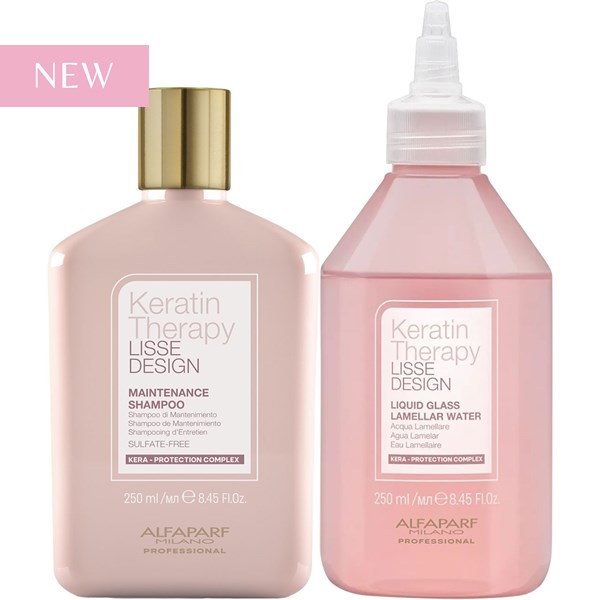 Alfaparf Milano Lisse Design Keratin Therapy Maintenance Shampoo + Lamellar Water Kit 2 pc.