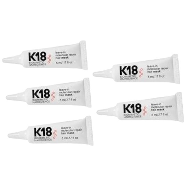 K18 leave-in molecular repair hair mask pack 5 x 0.17 Fl. Oz.